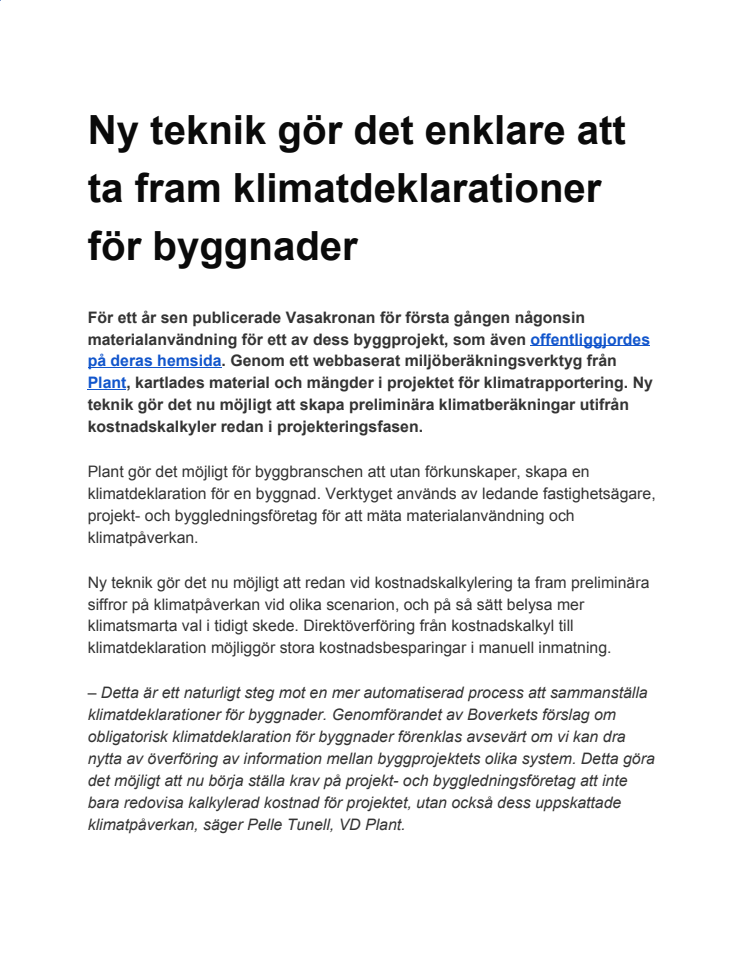 Ny teknik gör det enklare att ta fram klimatdeklarationer för byggnader