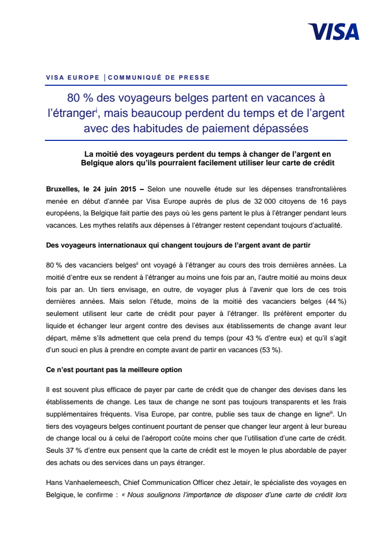 80 % des voyageurs belges partent en vacances à l’étranger, mais beaucoup perdent du temps et de l’argent avec des habitudes de paiement dépassées