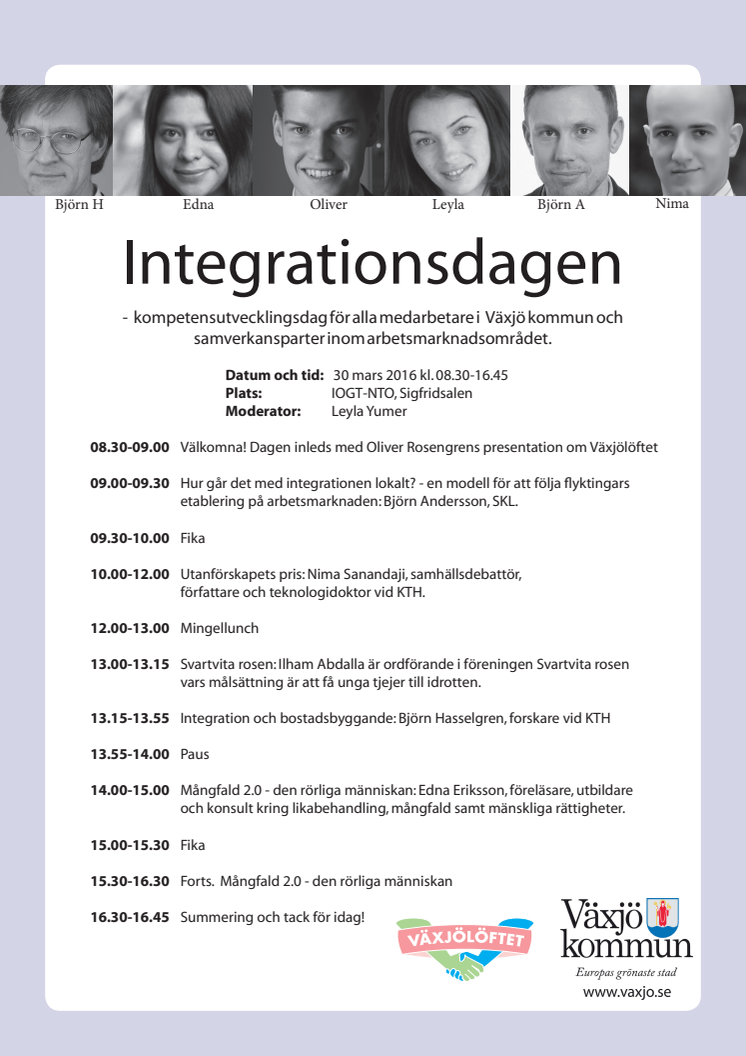 Integrationsdagen i Växjö 30 mars 2016 