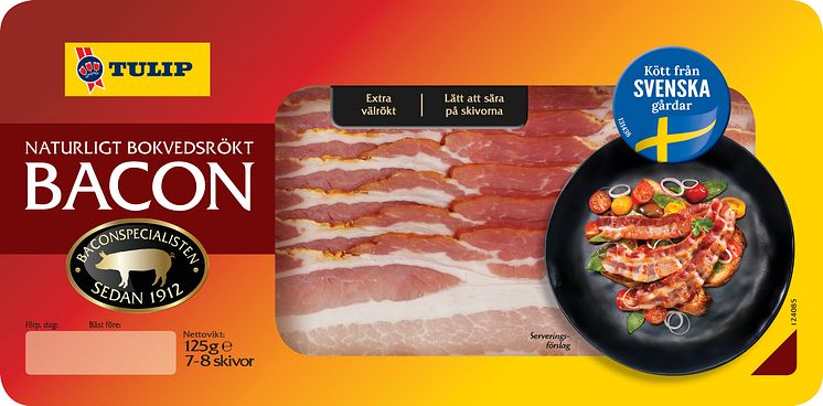 Tulip Bacon_Kött från svenska gårdar_125g_skiver_Onpack