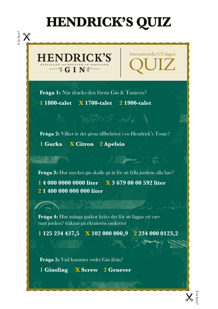 GT Dagen - Hendrick's Gin Quiz