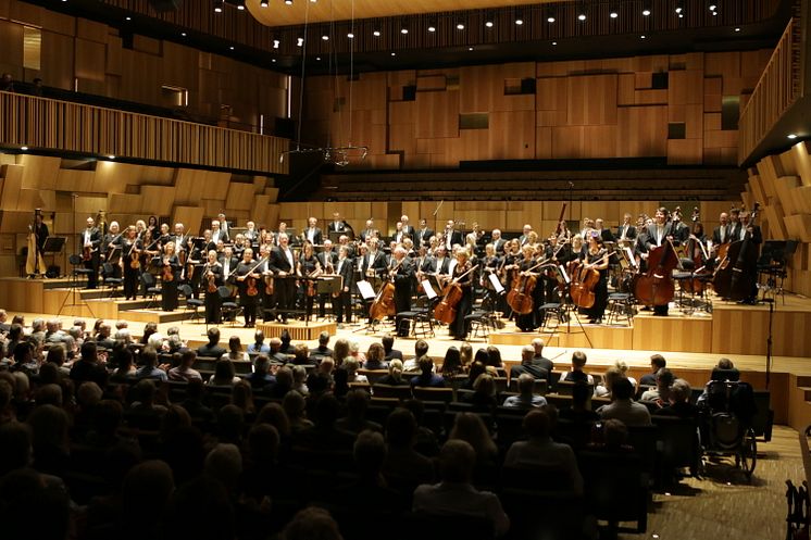 Malmö SymfoniOrkester, MSO, i konsertsalen på Malmö Live.