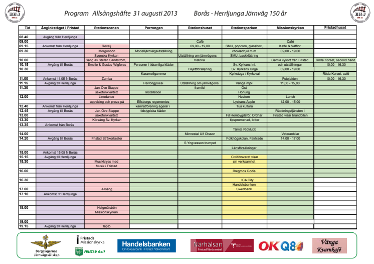 Program - Borås-Herrljunga järnväg 150 år