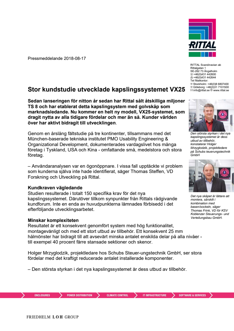 Stor kundstudie utvecklade kapslingssystemet VX25 