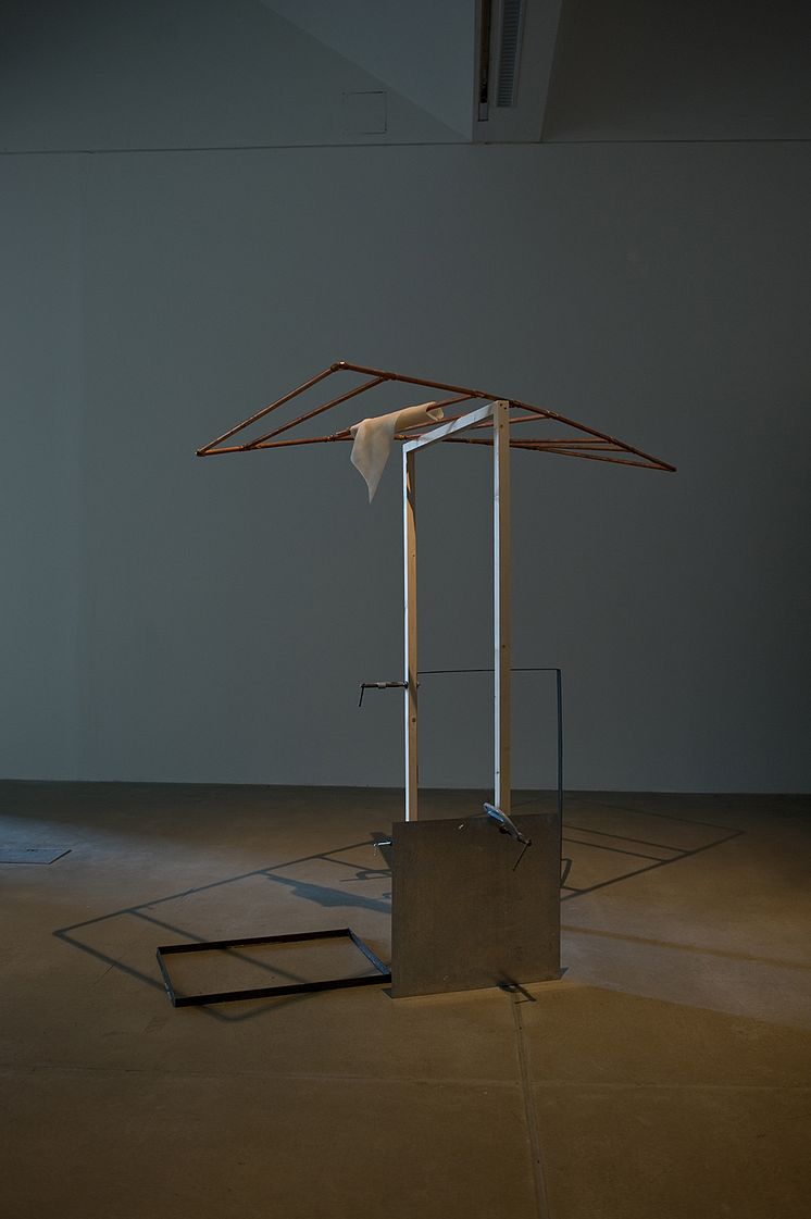 Joanna Hutton - installation; metal, wood, gel, video (loop, 1m 1s)