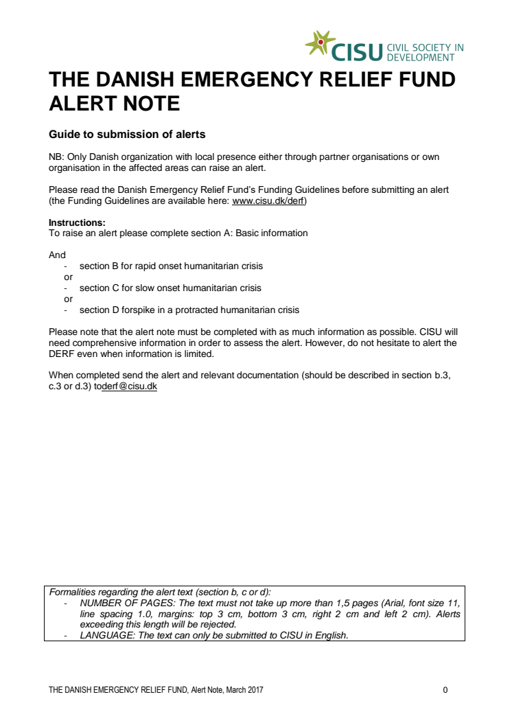 19-007 Alert Note Food Insecurity Crisis Kenya