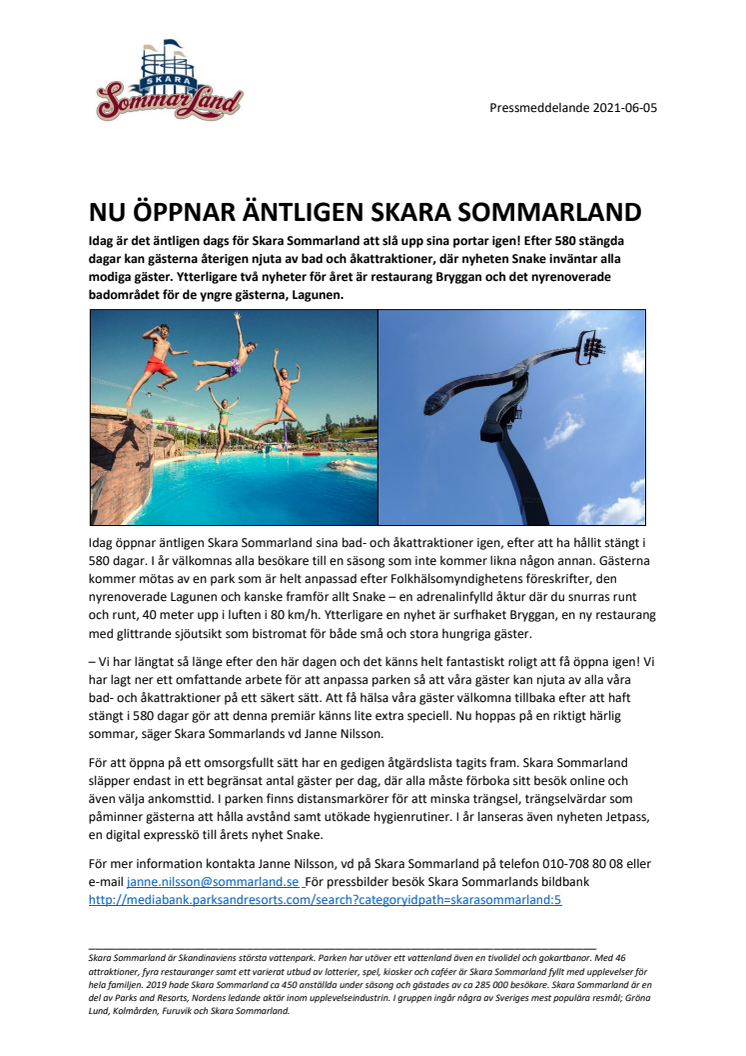 Nu öppnar äntligen Skara Sommarland