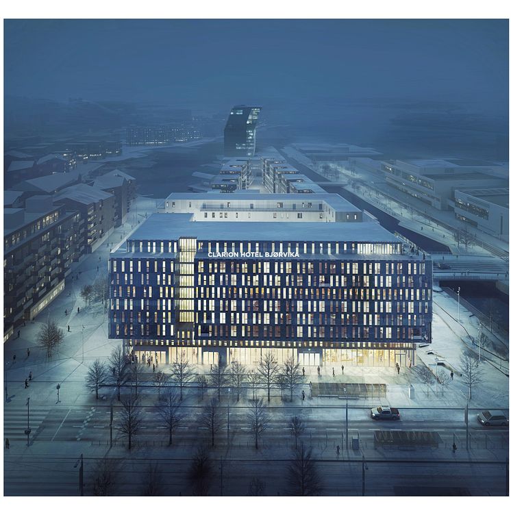 Skiss av Clarion Hotel i Bjørvika