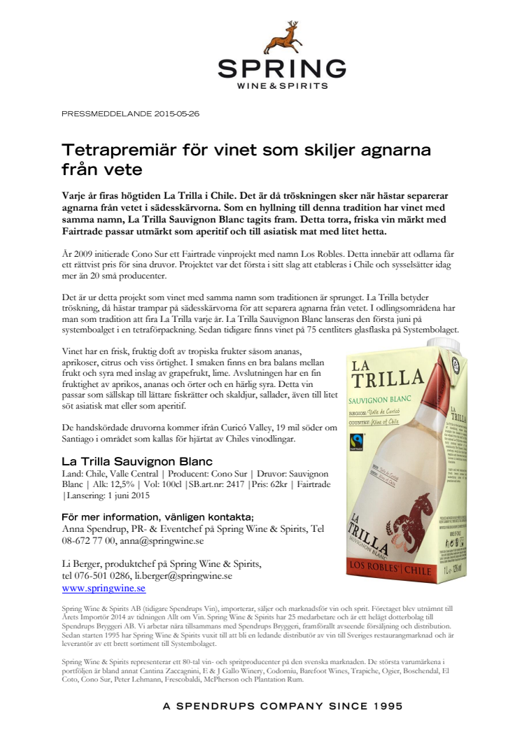 Tetrapremiär för vinet som skiljer agnarna från vete