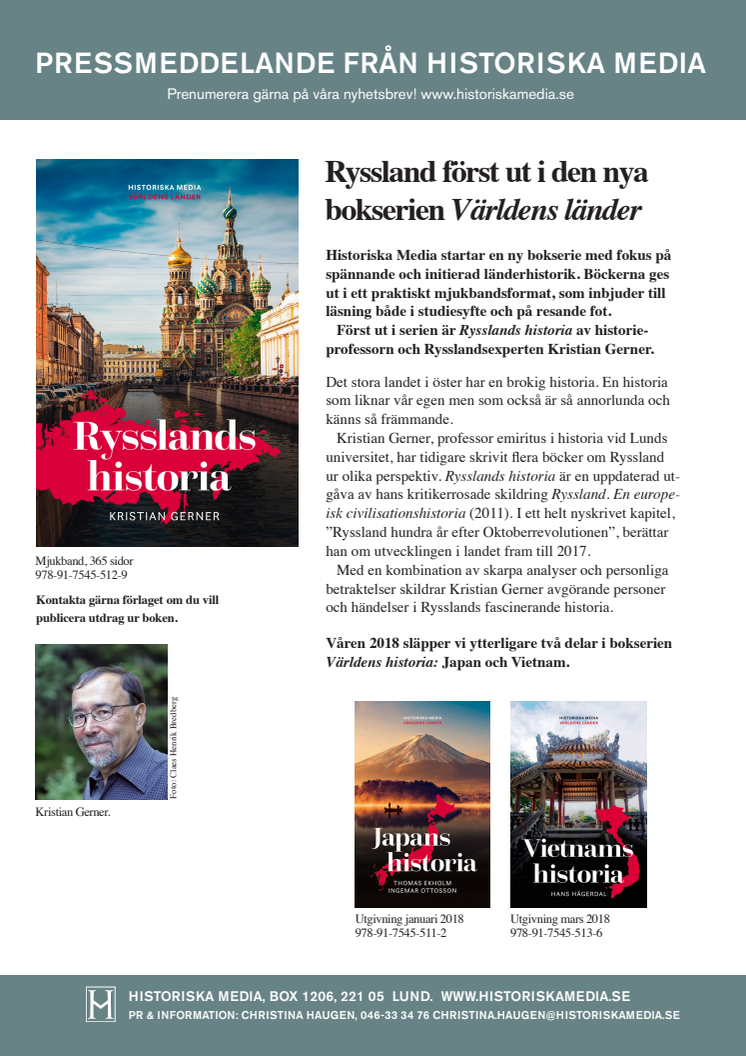 Ryssland först ut i den nya  bokserien Världens länder