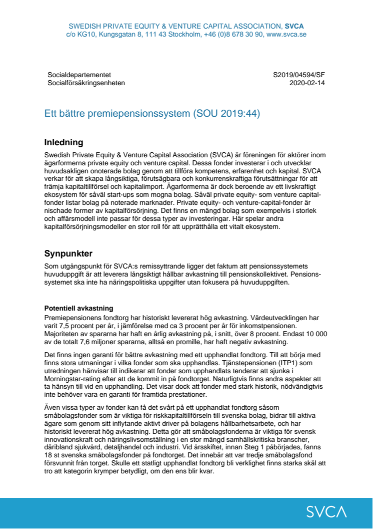 Ett bättre pensionssystem (SOU 2019:44)