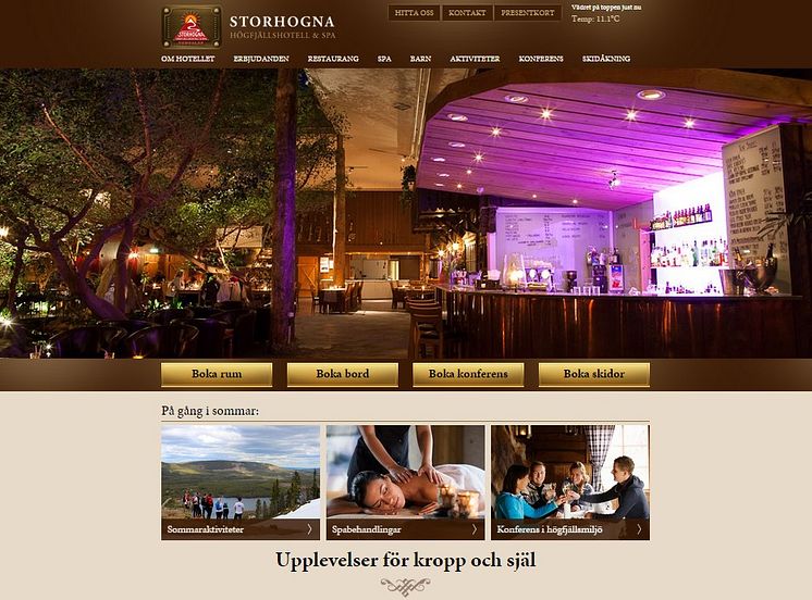 Storhogna Högfjällshotell & Spas nya hemsida www.storhogna.se