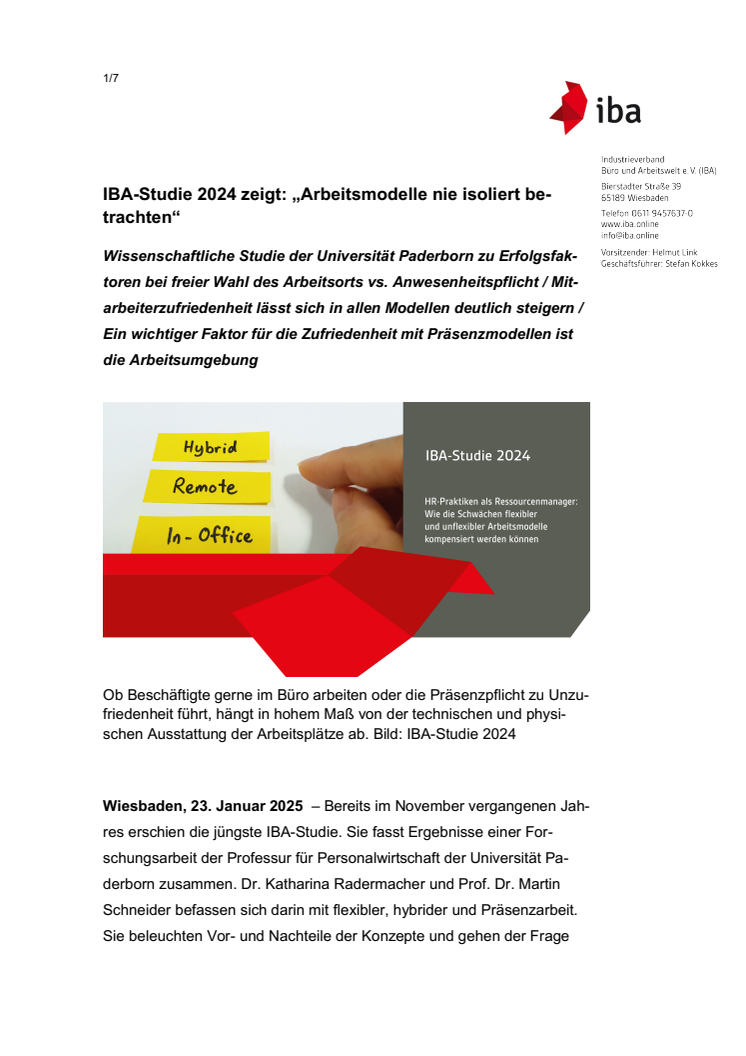IBA Studie 2024: „Arbeitsmodelle nie isoliert betrachten“ 