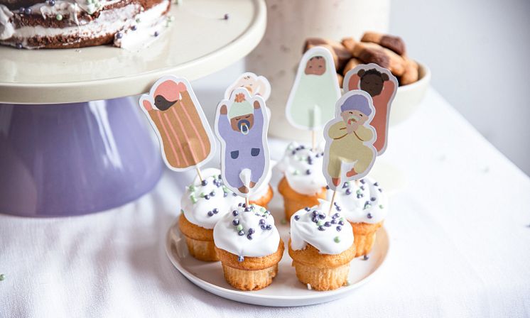 Babyshower tårtfat cake topper baby muffins topper_1