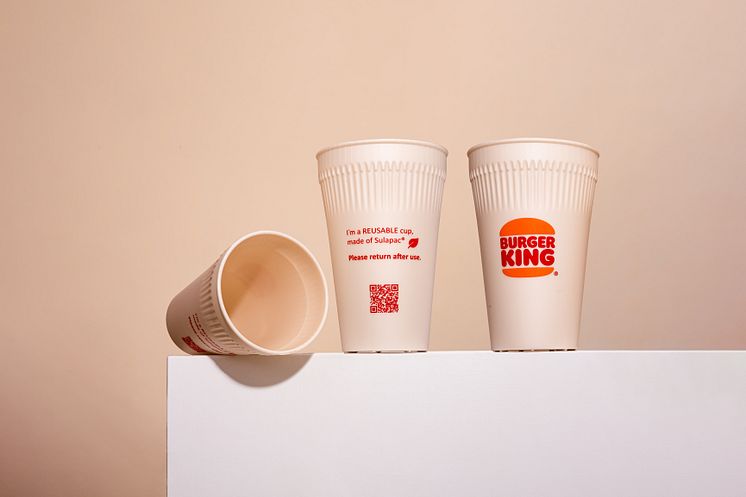 Reusable cups made of Sulapac Solid piloted by Burger King Finland