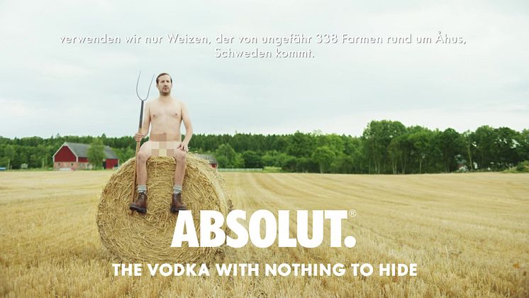 Absolut. The Vodka with nothing to hide:  Alle Zutaten kommen aus der Umgebung von Åhus