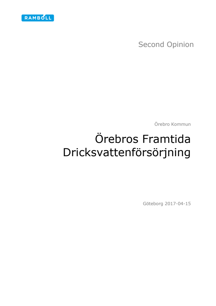 Second Opinion Dricksvatten