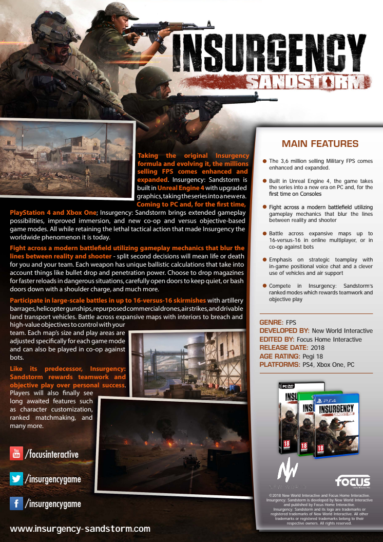 Insurgency: Sandstorm rolls out its Teaser Trailer! 