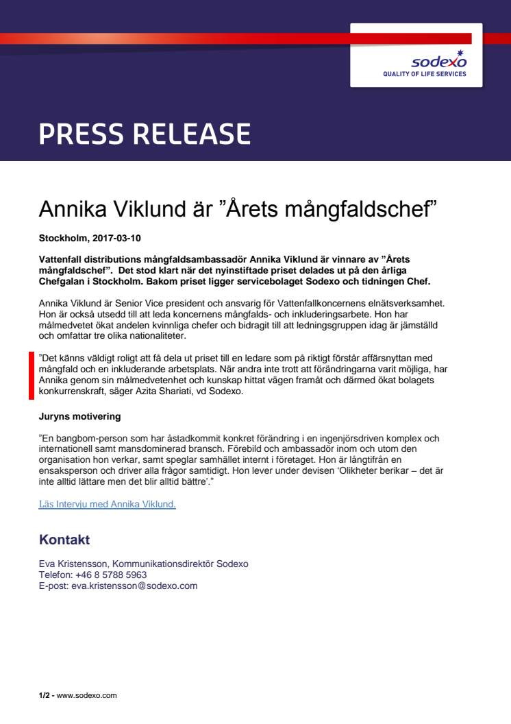 Annika Viklund är ”Årets mångfaldschef"