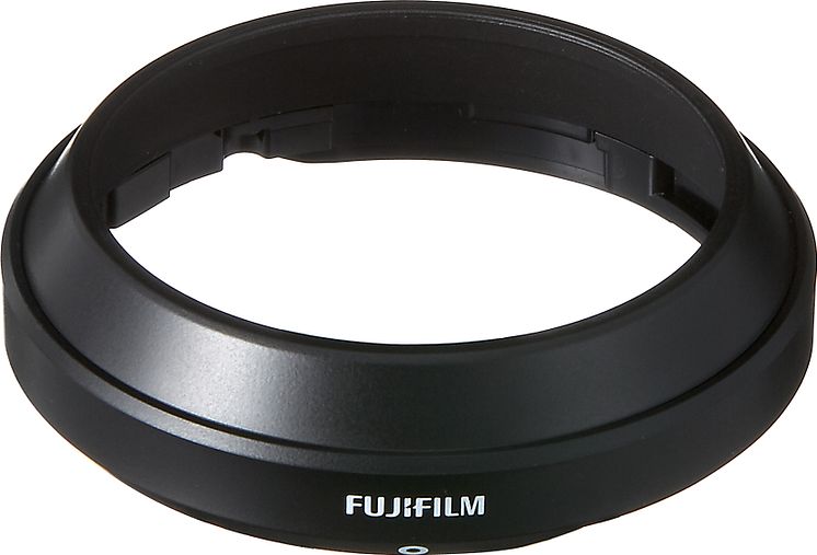 Lens hood included with FUJINON XF23mm F2