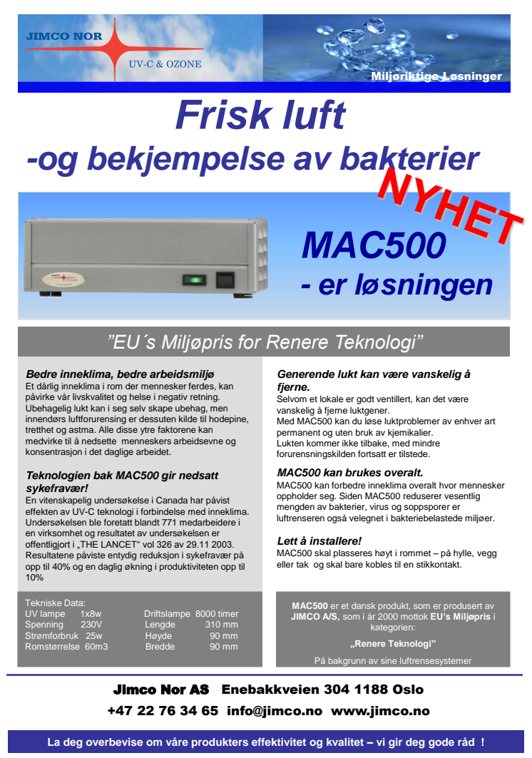 Bedre inneklima gir bedre arbeidsmiljø.