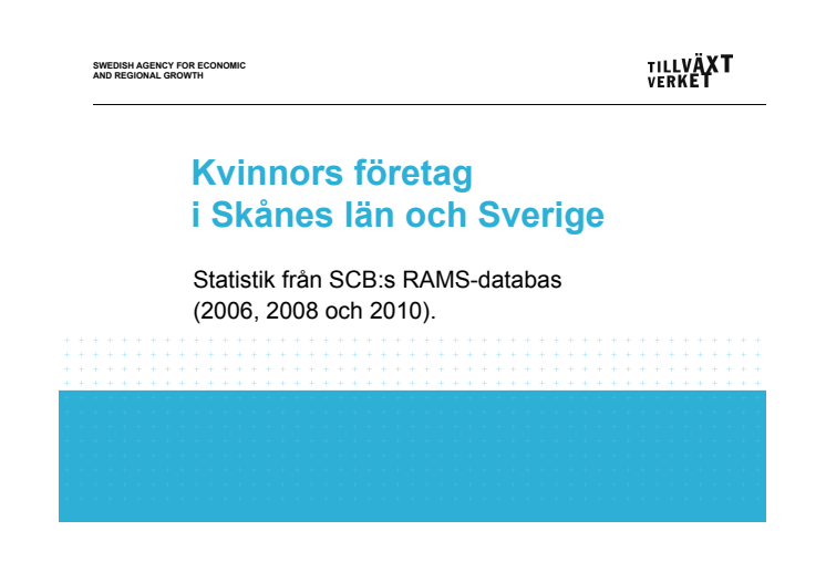 Antal företag som drivs av kvinnor resp män 2006-2010 Skåne