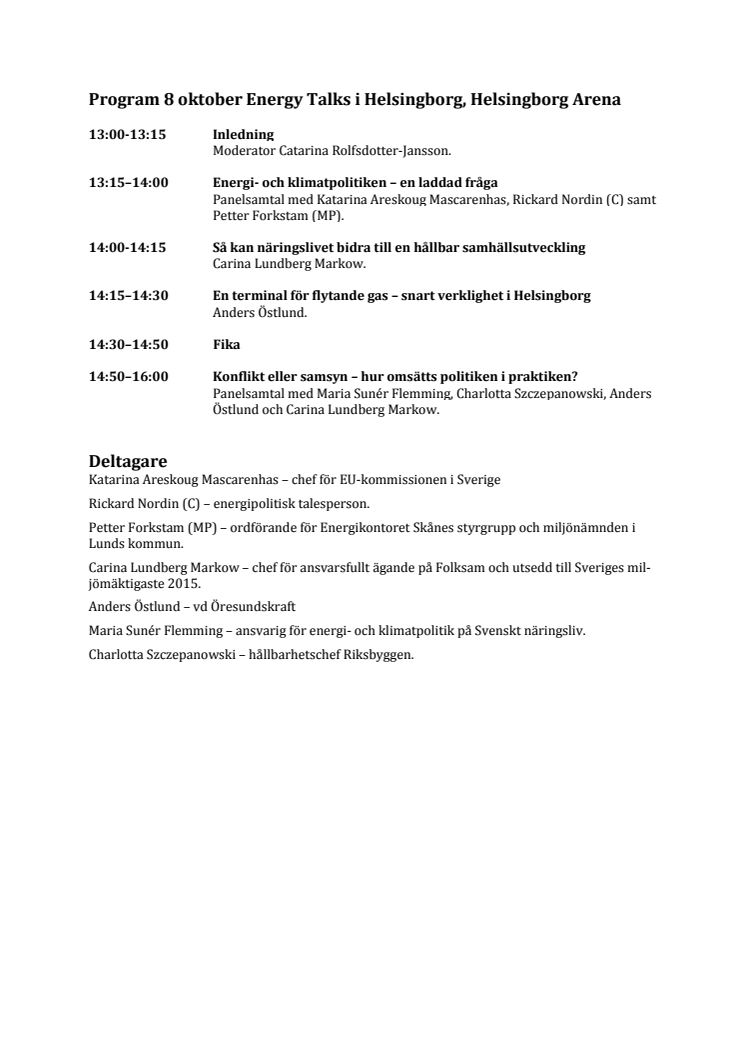 Program 8 oktober Energy talks