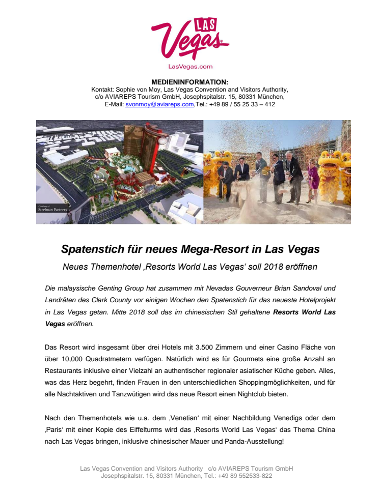 Spatenstich für neues Mega-Resort in Las Vegas