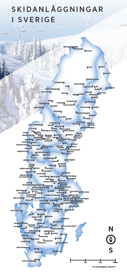 Karta svenska skidanläggnignar
