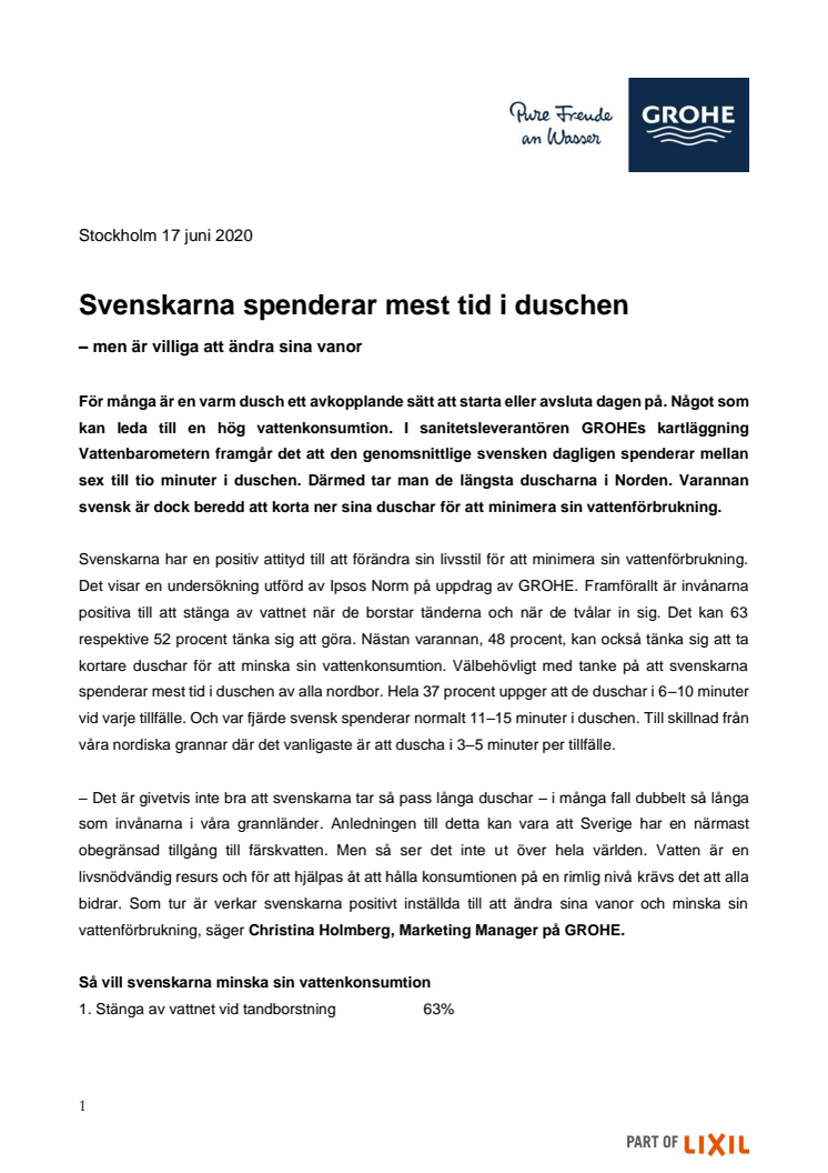 Svenskarna spenderar mest tid i duschen – men är villiga att ändra sina vanor