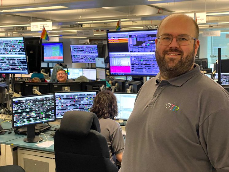 Dave Jones - in the rail operating centre at Three Bridges where he works