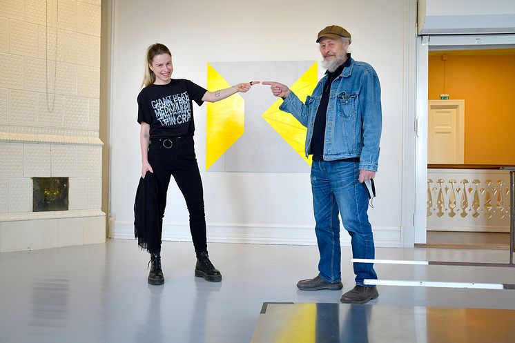 Kjell Varvin  og Monica Holmen i utstillingen Intermediary Stages of a Never-Ending Process