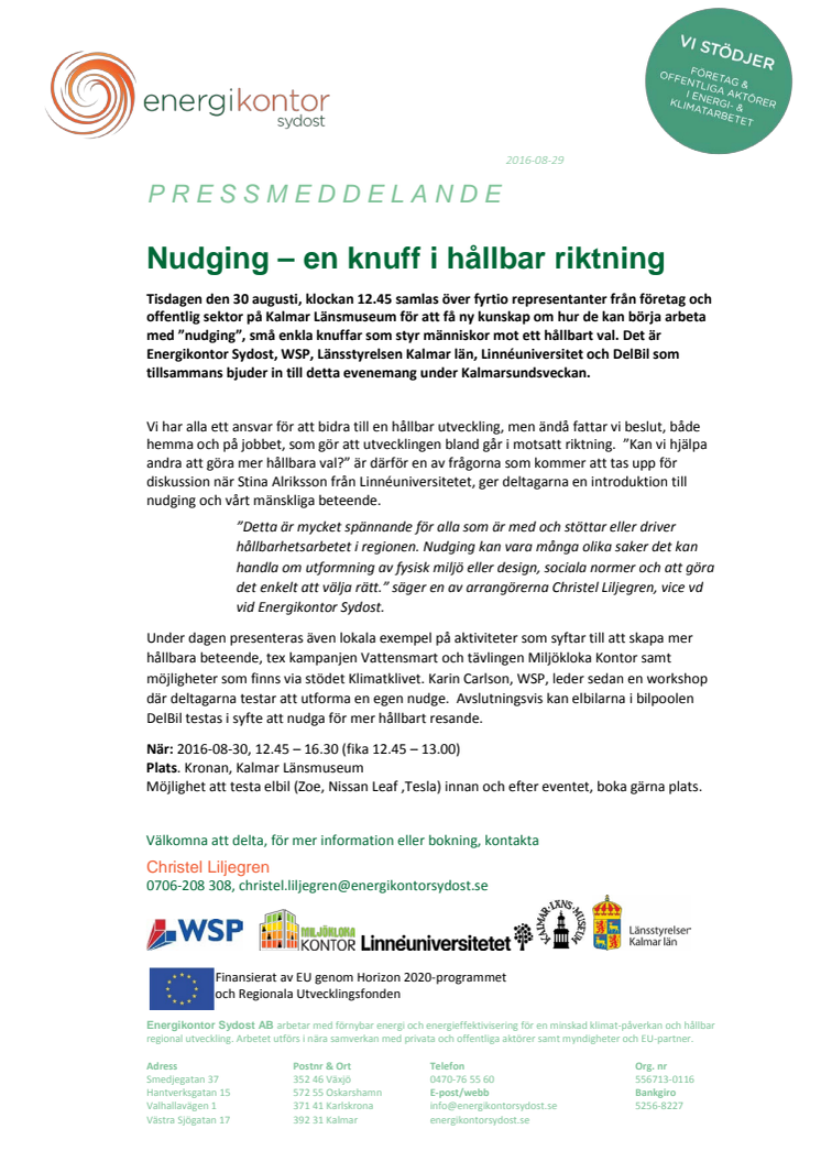 Nudging – en knuff i hållbar riktning