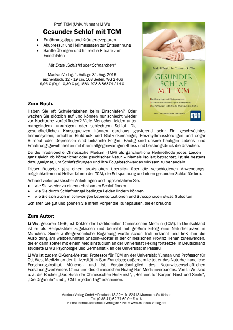 Waschzettel Gesunder Schlaf - Taschenbuch