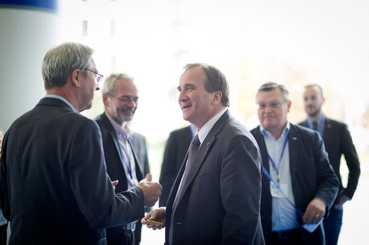 Stefan Löfven, Anders Ferbe och Ola Asplund på Industridagen 2013