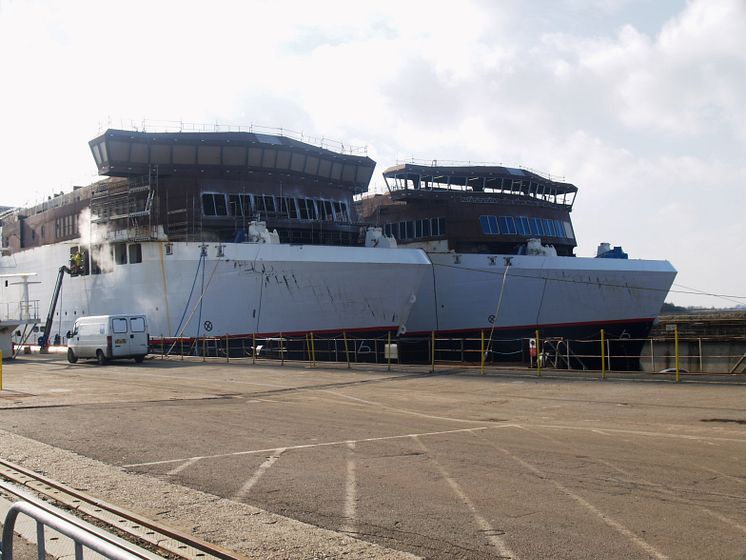 Scandlines-Neubauten verzeichnen sichtbare Baufortschritte 