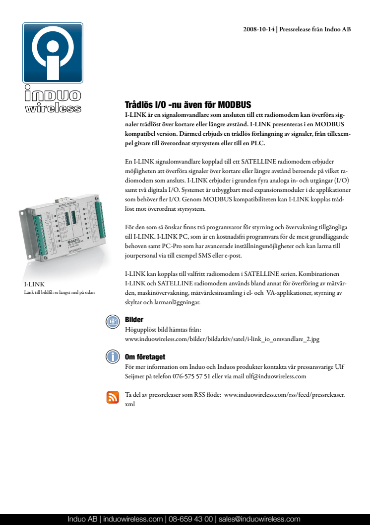 Trådlös I/O -nu även för MODBUS