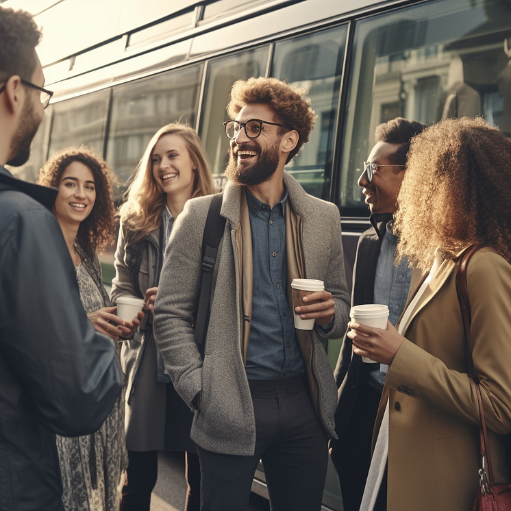 Bookabus.com_Glada människor utanför en buss