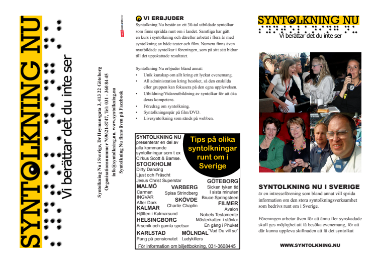 Uppdaterad informationsfolder från Syntolkning Nu