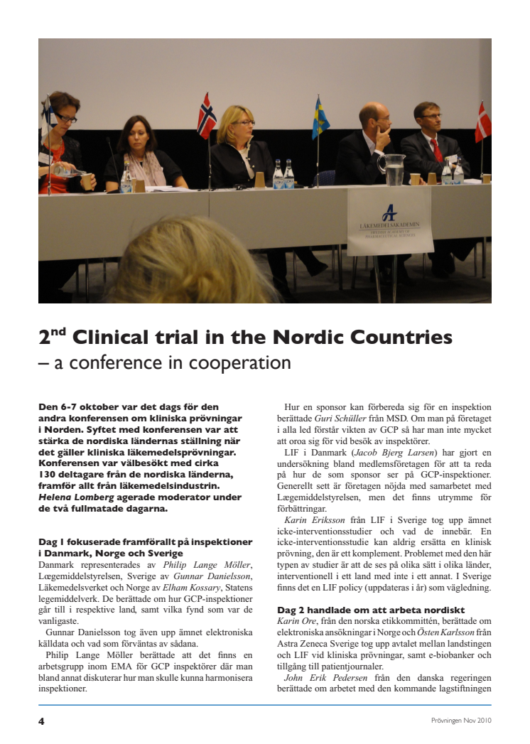 2nd conference on Clinical Trials in the Nordic Countries
