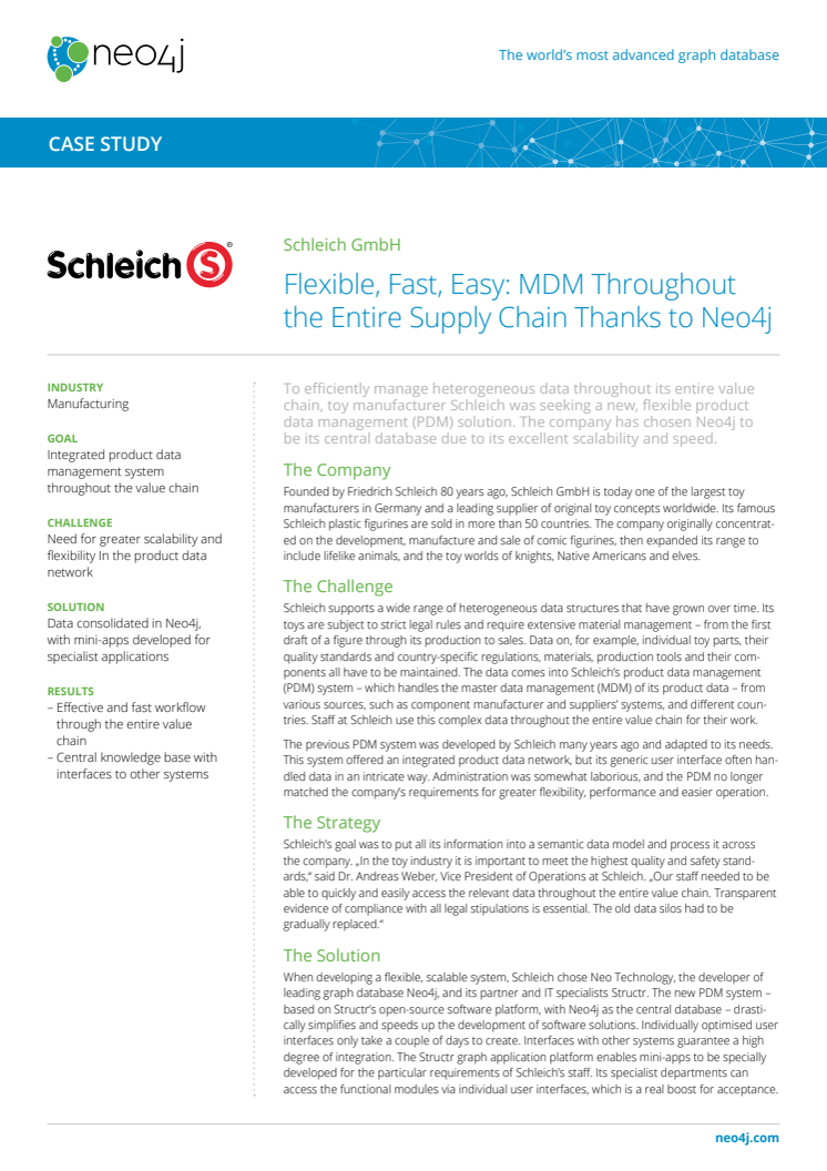 Case study: Schleich – en av Europas ledande leksakstillverkare håller samman masterdata med Neo4j