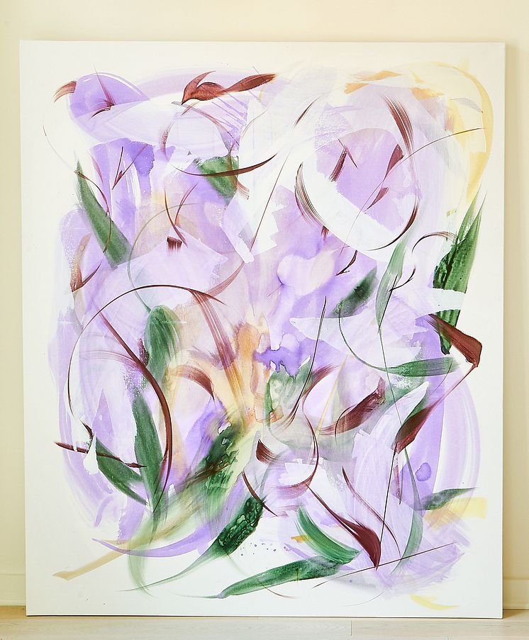 Huang Yanyan, Purple Poem III, 2019. Akryl på duk.  