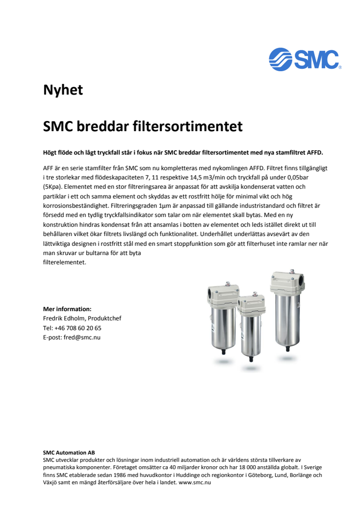 SMC breddar filtersortimentet