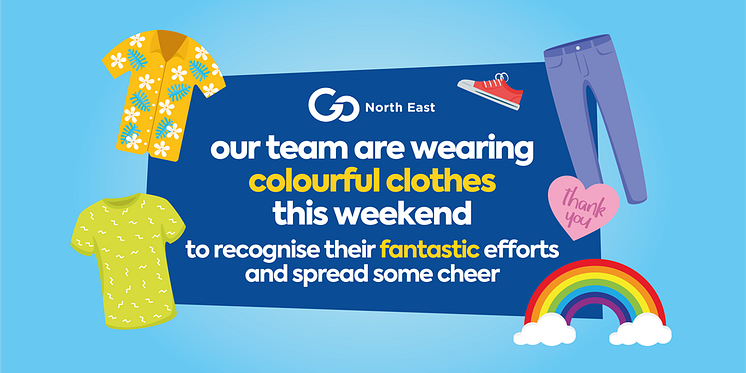 Go North East team members will again wear colourful clothing this bank holiday weekend