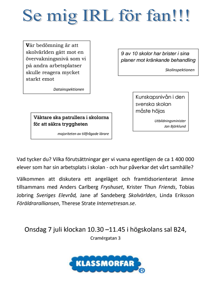 Flyer Almedalen