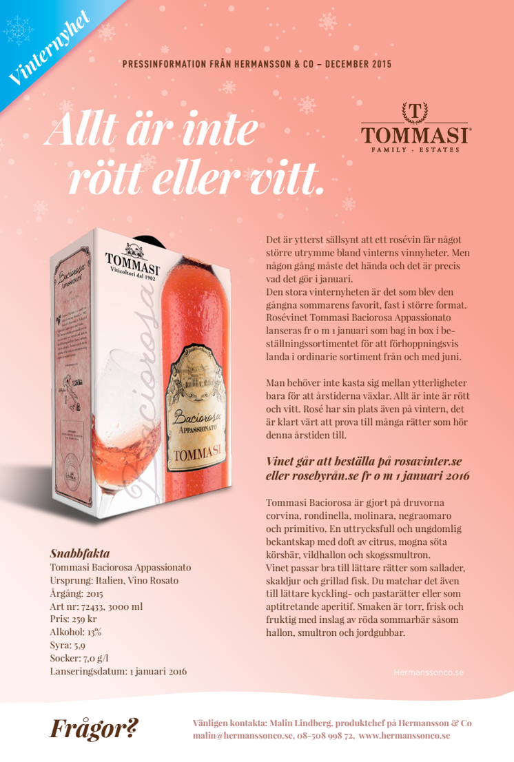 Tommasi Baciorosa Appassionato - allt är inte rött eller vitt!