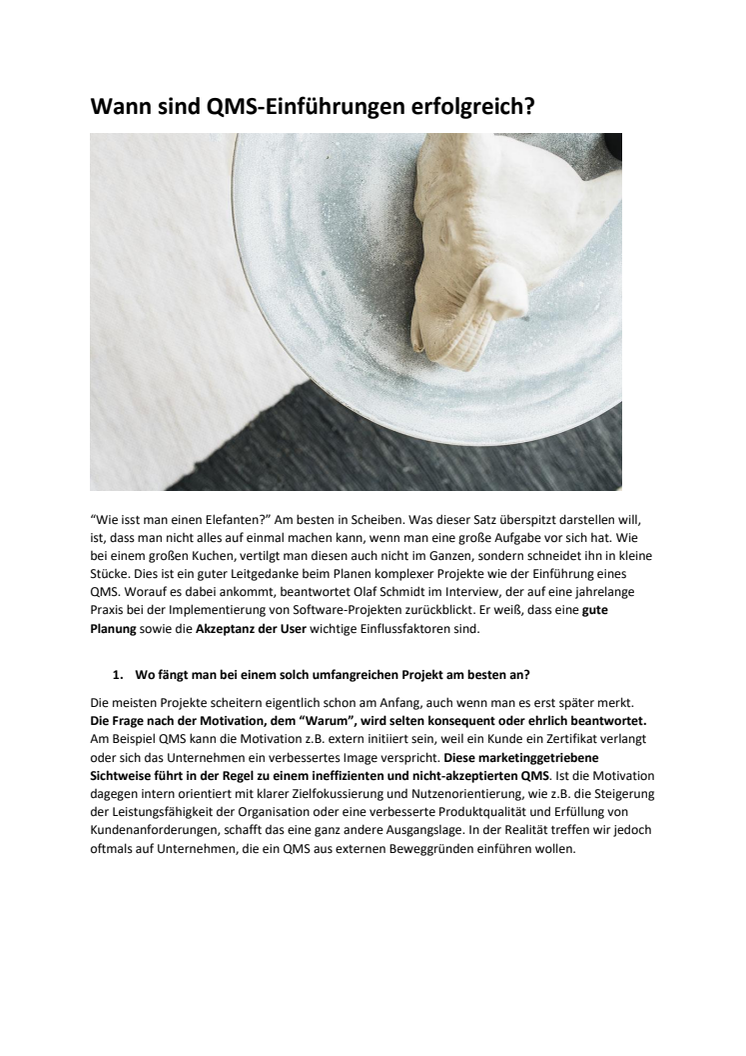 Wann sind QMS-Einführungen erfolgreich? 