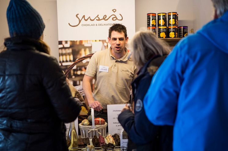 Suseå choklad var en av utställarna på påskmarknaden foto Will Rose