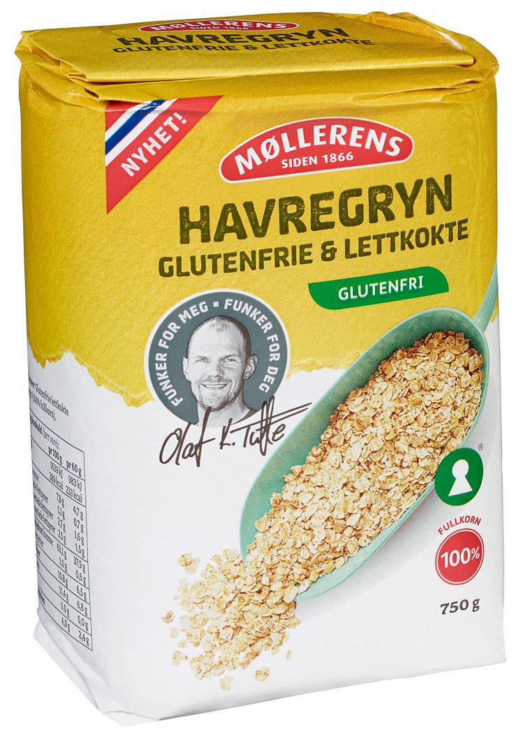 Havregryn Glutenfri og Lettkokte, 750 gr
