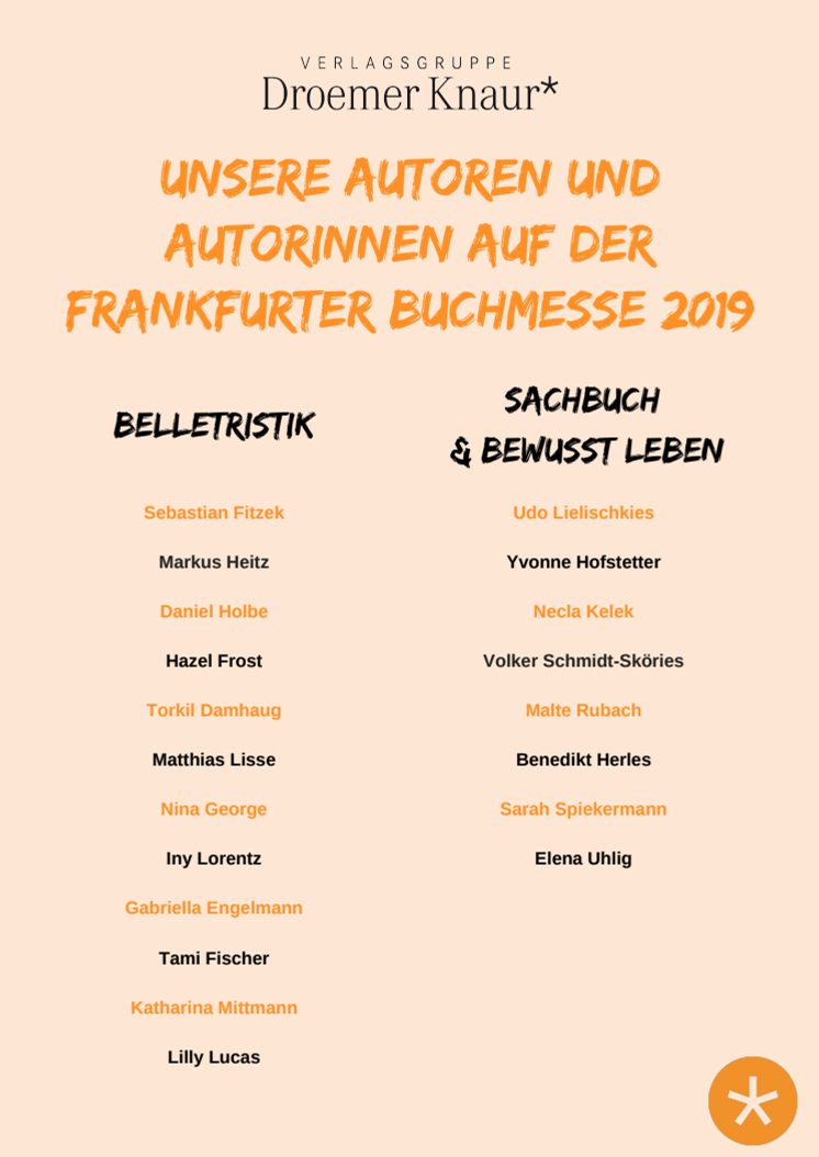Unsere Autoren auf der Frankfurter Buchmesse 2019